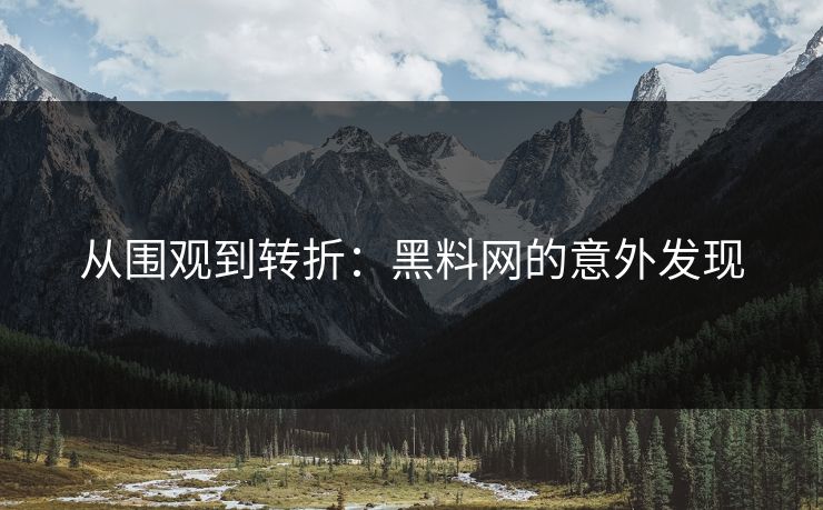 从围观到转折:黑料网的意外发现 从围观到转折:黑料网的意外发现
